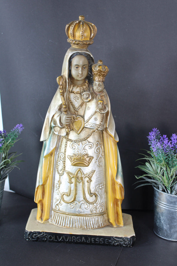 Antique Flemish SAINT VIRGA JESSE HASSELT chalk madonna figurine statue