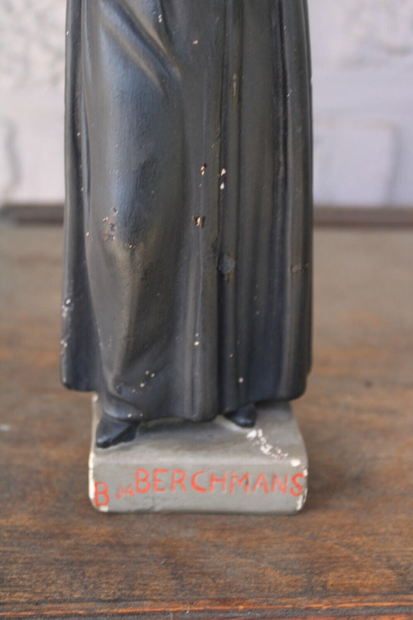 Antique chalk johannes berchmans Saint figurine religious statue