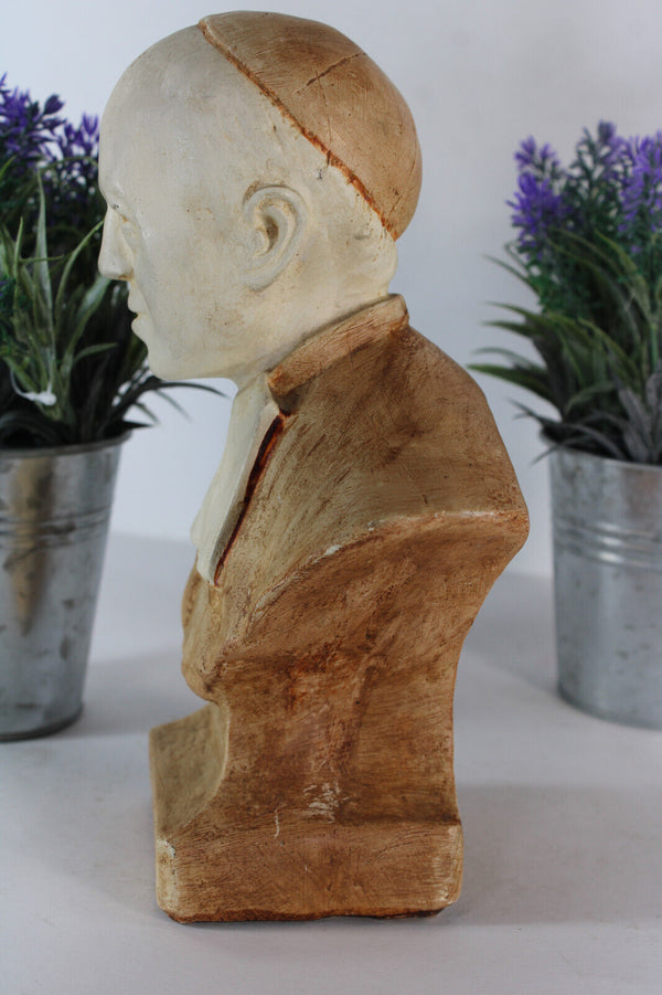 Antique ceramic bust statue saint MUTIEN MARIE WIAUX rare