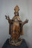 ANTIQUE XL 30,7" 1700s Wood carved SAINT SERVATIUS dragon bishop statue rare