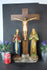 LARGE antique 1930 J DOMMISSE Art deco Terracotta ceramic calvary crucifix