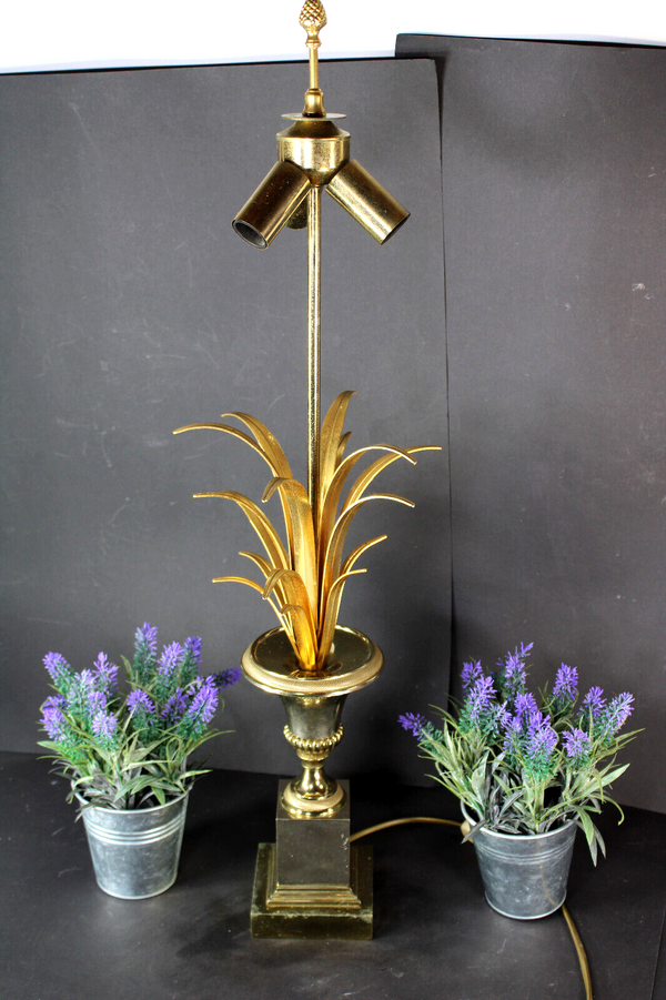 Hollywood regency Pineapple Table Lamp  Brass Chrome Maison Boulanger 1970s
