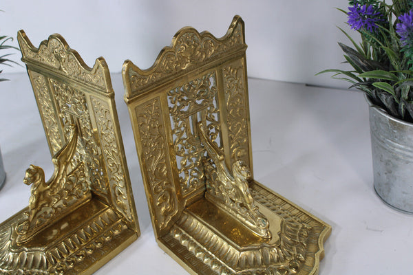 pair vintage brass dragon  bookeds