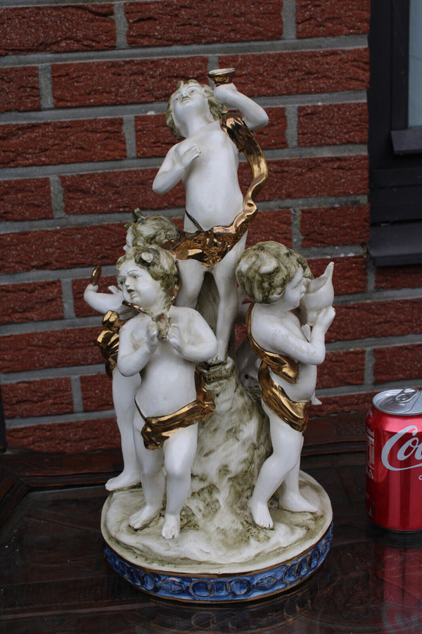 Vintage schierholz porcelain cherub putti figural group statue sculpture 1960