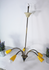 Mid century stilnovo design spider 5 arm chandelier yellow 1960