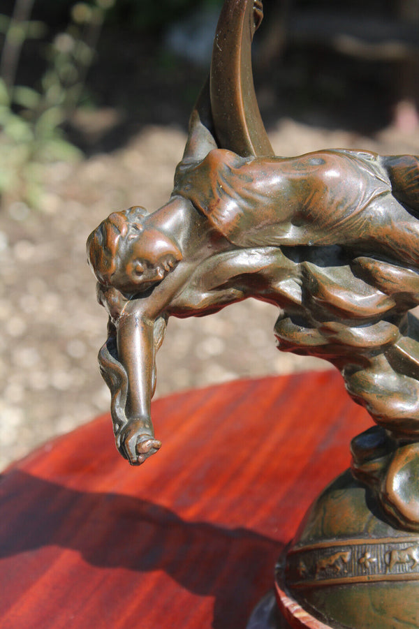 V. Szczeblewski (1888-1965) bronze sculpture statue marble base signed