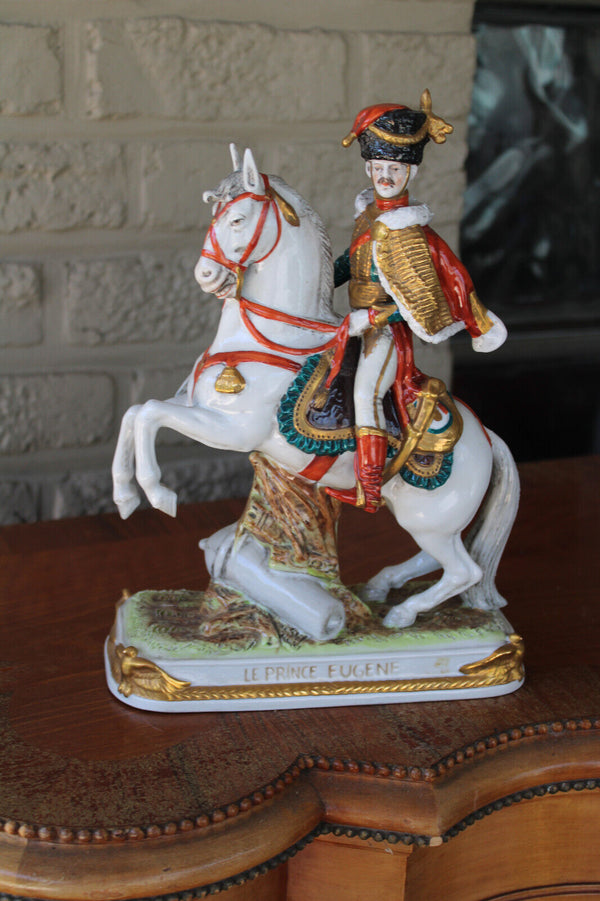 German Scheibe alsbach porcelain marked napoleon prince eugene horse statue