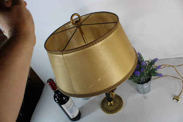 Antique bouillotte Empire eagle bird table lamp