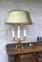 Antique brass empire bouillotte table lamp lion paws