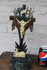 Antique French agnus dei lamp crucifix wood carved cross religious