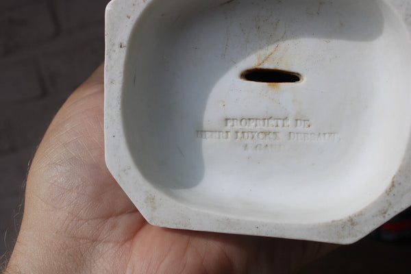 Antique bisque porcelain white madonna child figurine statue