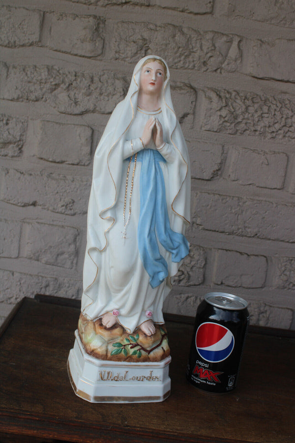 antique porcelain notre dame de lourdes figurine statue religious