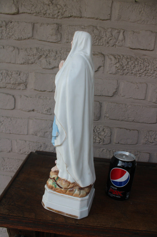 antique porcelain notre dame de lourdes figurine statue religious