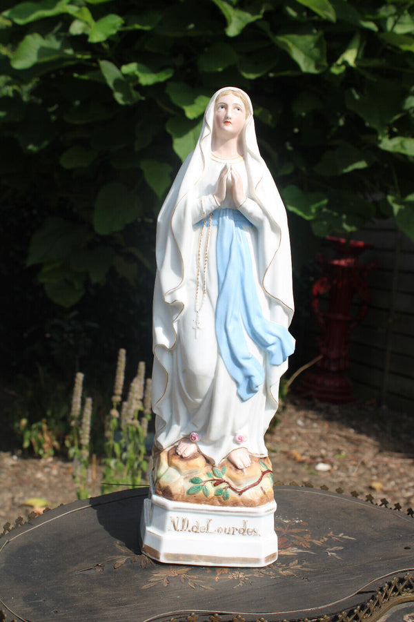 antique porcelain notre dame de lourdes figurine statue religious