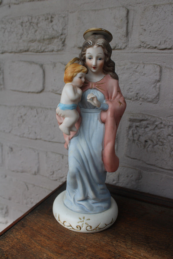 Vintage porcelain madonna child figurine statue