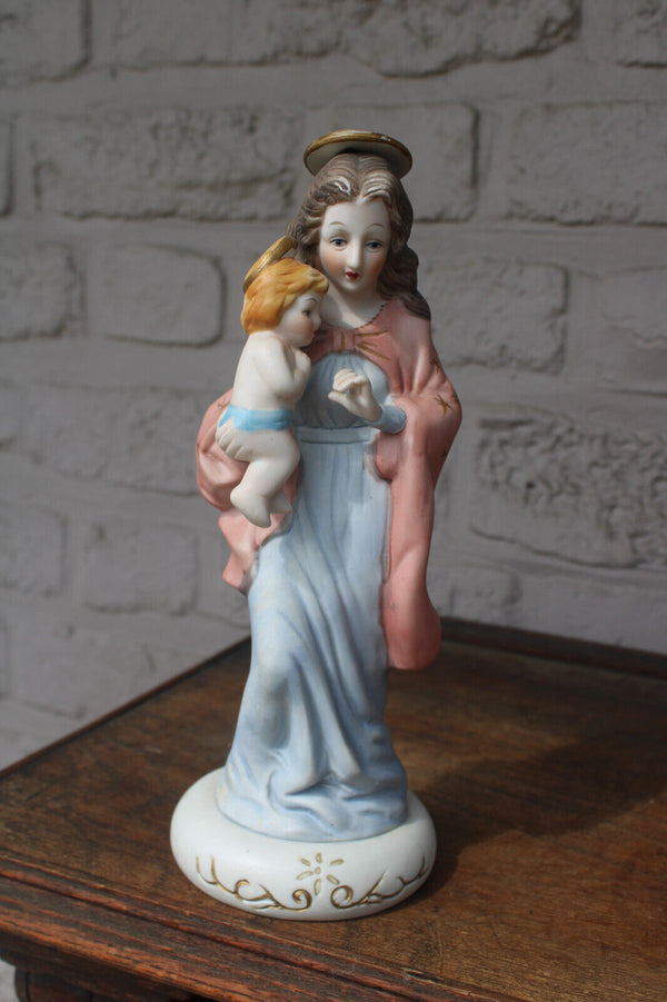 Vintage porcelain madonna child figurine statue