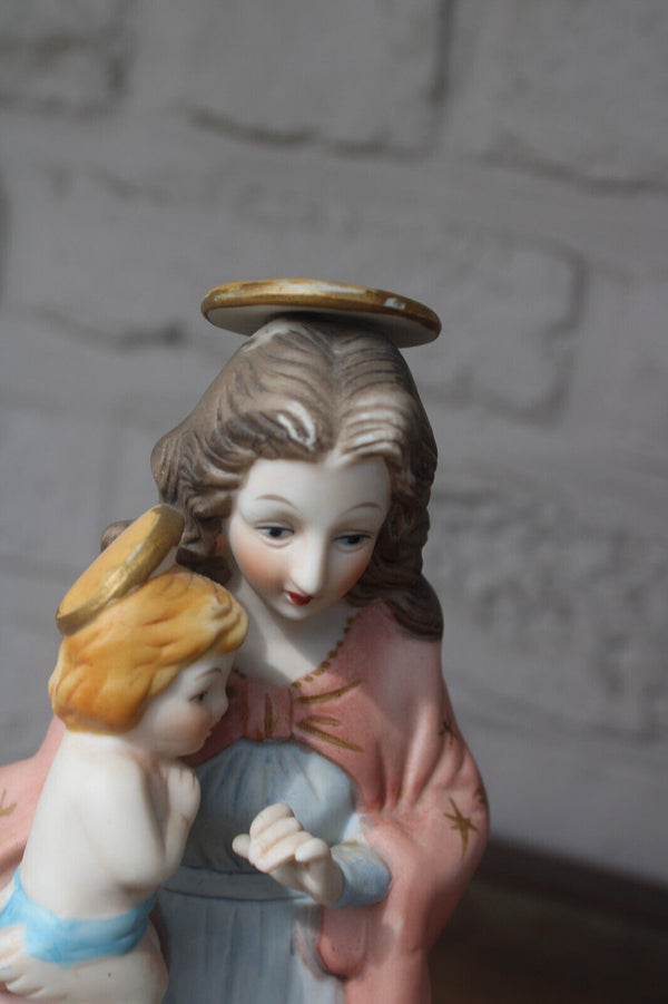 Vintage porcelain madonna child figurine statue