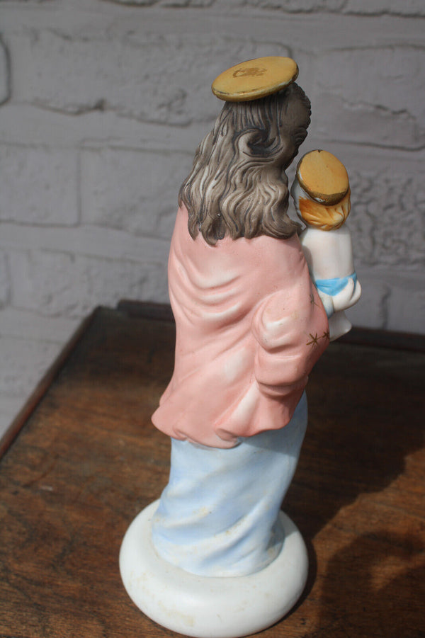 Vintage porcelain madonna child figurine statue