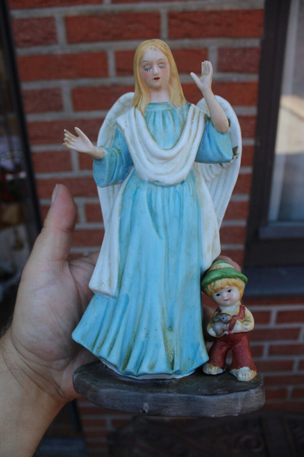 vintage german porcelain angel child rabbit figurine statue