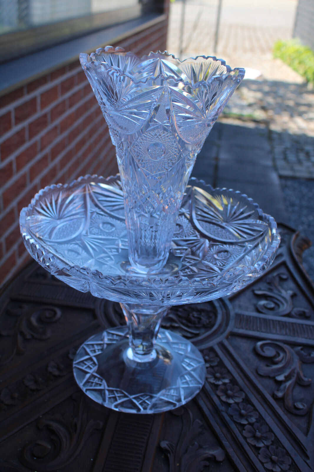 Bohemian Crystal Glass Center Piece