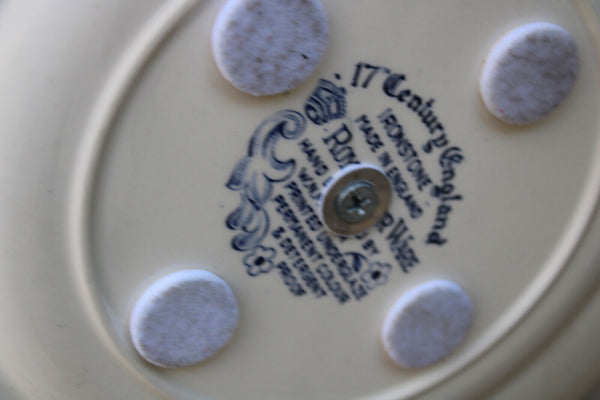 Vintage blue white porcelain presentation tray centerpiece biscuits muffin