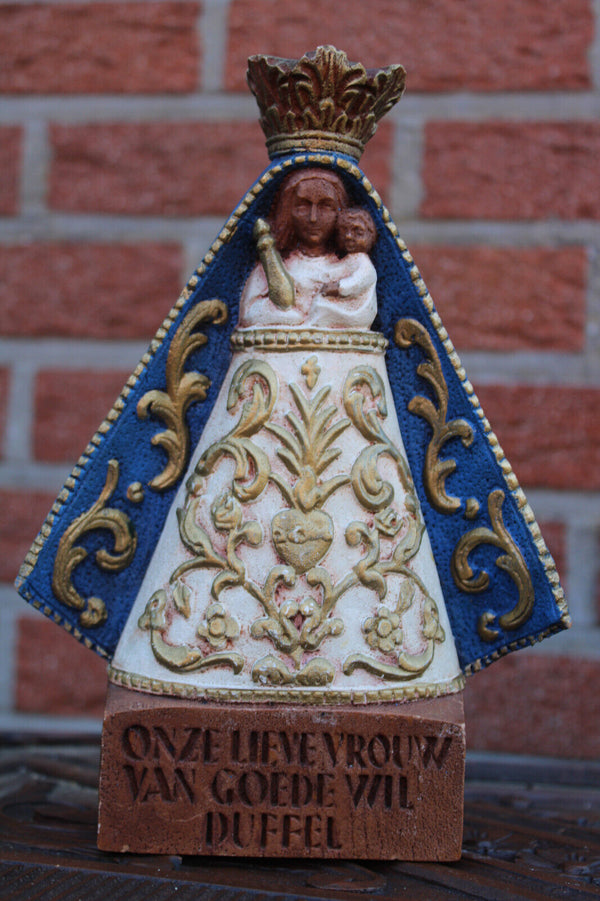 Vintage 1970 our lady of goede wil duffel MAdonna figurine religious