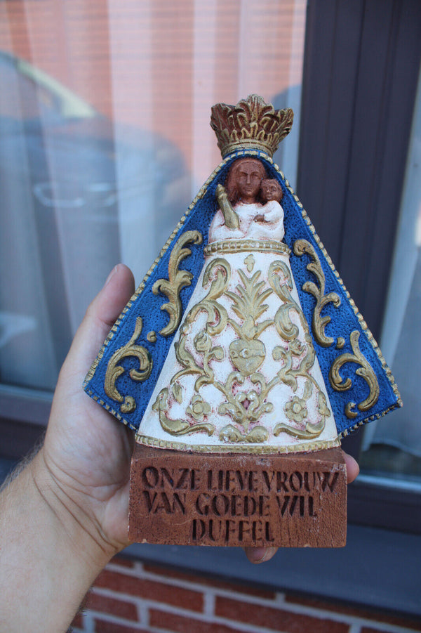 Vintage 1970 our lady of goede wil duffel MAdonna figurine religious