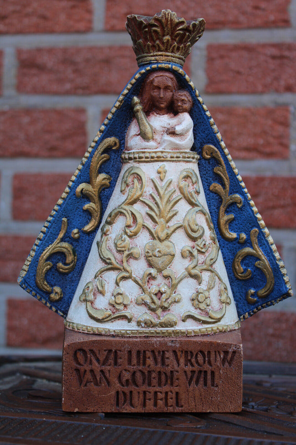 Vintage 1970 our lady of goede wil duffel MAdonna figurine religious