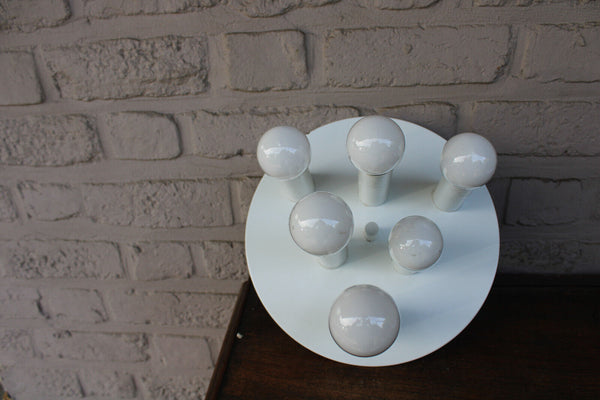 Mid century Boulanger design SCIOLARI white tube flush mount lamp chandelier