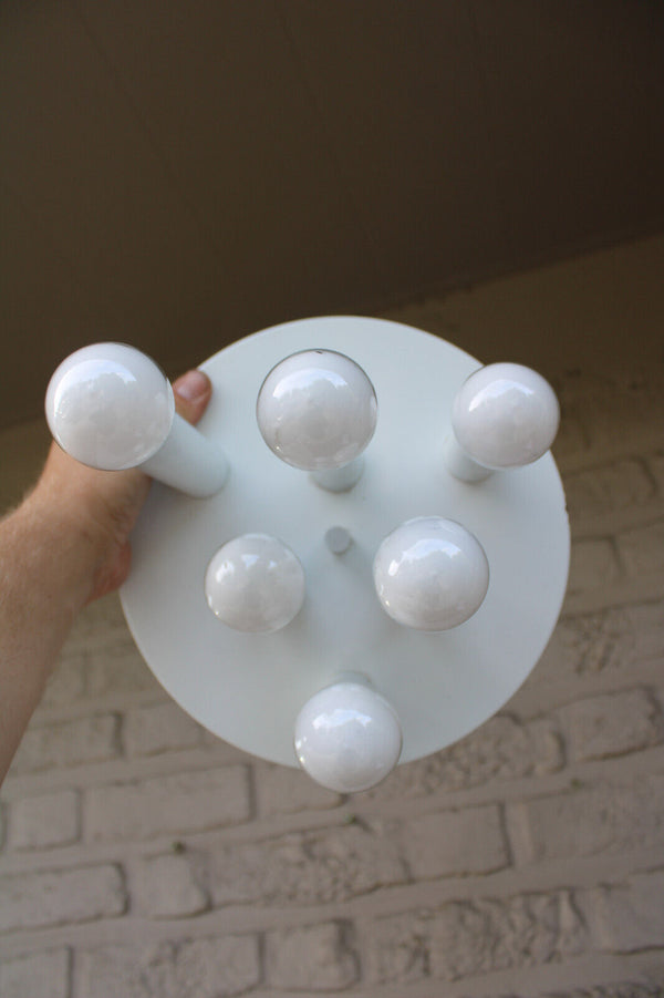 Mid century Boulanger design SCIOLARI white tube flush mount lamp chandelier