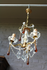 Vintage 1970 French crystal murano glass drops clear amber chandelier lamp