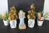 Antique vieux paris angel praying figurine vases silk flowers bouquet
