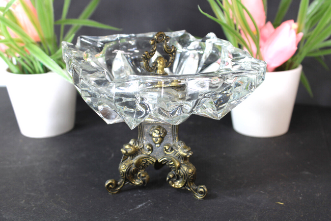 Vintage offers Brass & Glass Ashtray