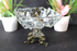 Antique brass dragon crystal glass ashtray