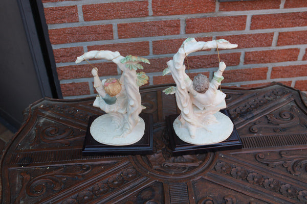 Capodimonte VALENTINO MIriam series statue resin swing boy girl 1975