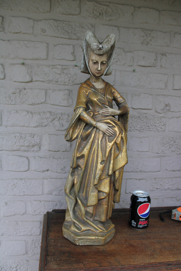 Antique mary Burgundy XL ceramic statue religious