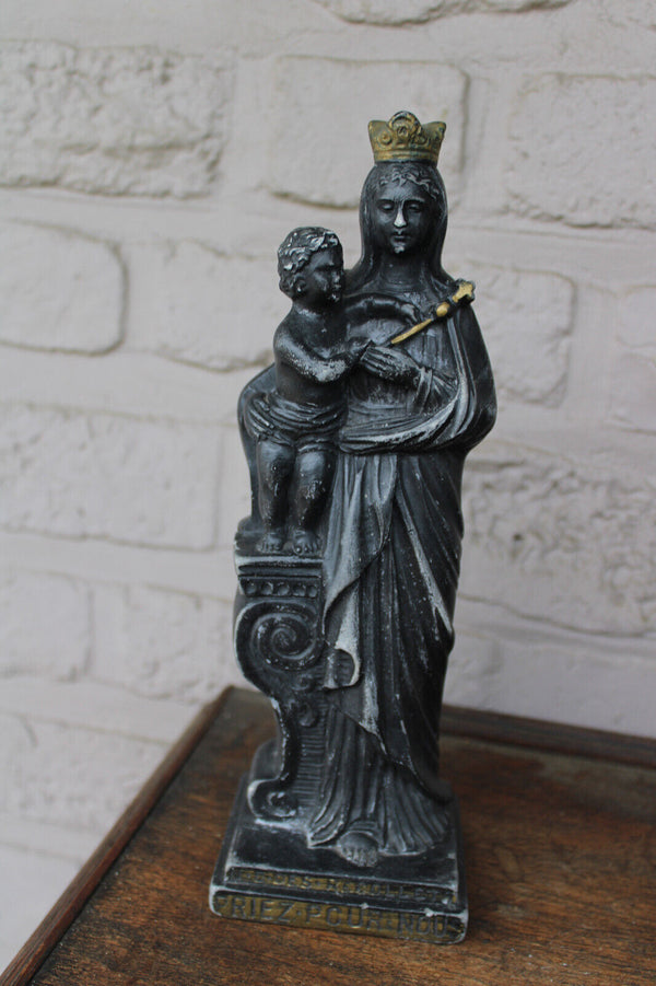 Antique ceramic notre dame de recollets madonna figurine statue