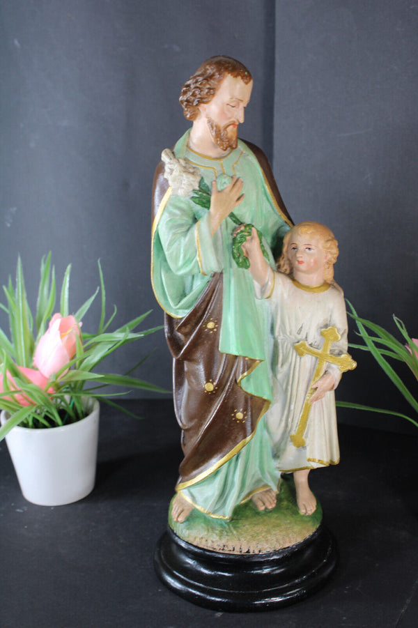 Antique ceramic saint joseph statue religious