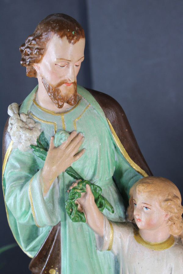 Antique ceramic saint joseph statue religious