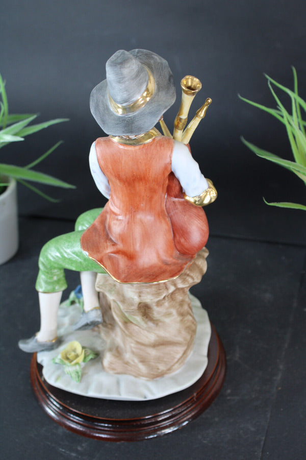 Capodimonte porcelain bagpipe boy figurine statue