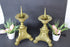 PAIR bronze altar church tripod jesus mary angel candle holder candlestick