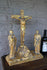 Antique XL Ceramic calvary crucifix group religious statue sculpture