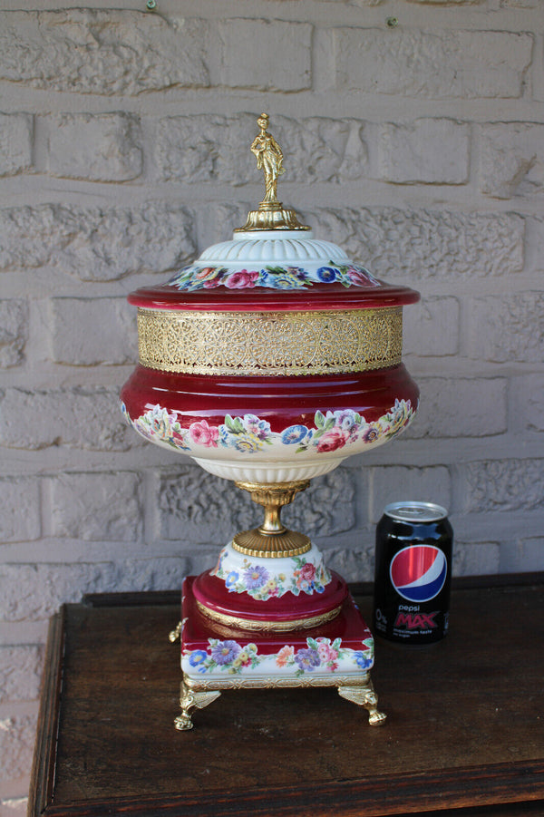 LARGE italian porcelain centerpiece bowl floral decor