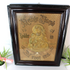 Antique religious embroidery wax  saint joseph wall plaque