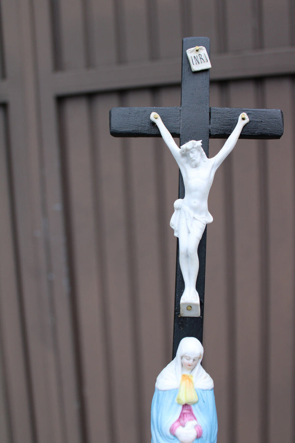 Antique vieux paris porcelain crucifix calvary