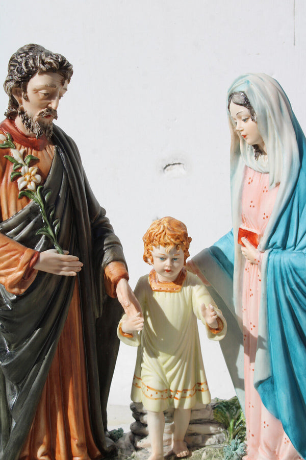 ITALIAN MENEGHETTI capodimonte porcelain holy family group statue signed