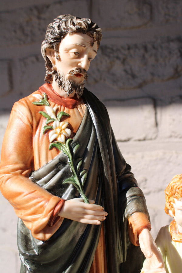ITALIAN MENEGHETTI capodimonte porcelain holy family group statue signed
