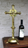 Antique brass altar church crucifix