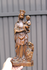 Antique wood carved our lady of Flanders statue religious lion