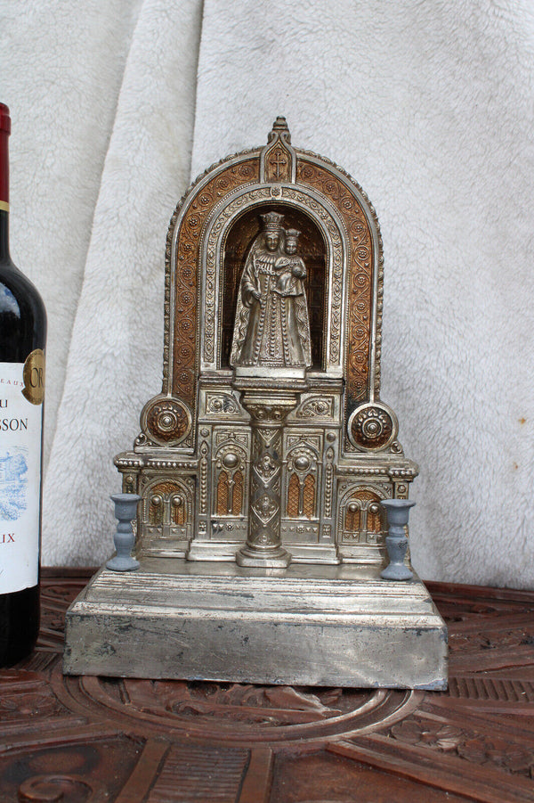 Antique metal madonna chapel statue religious